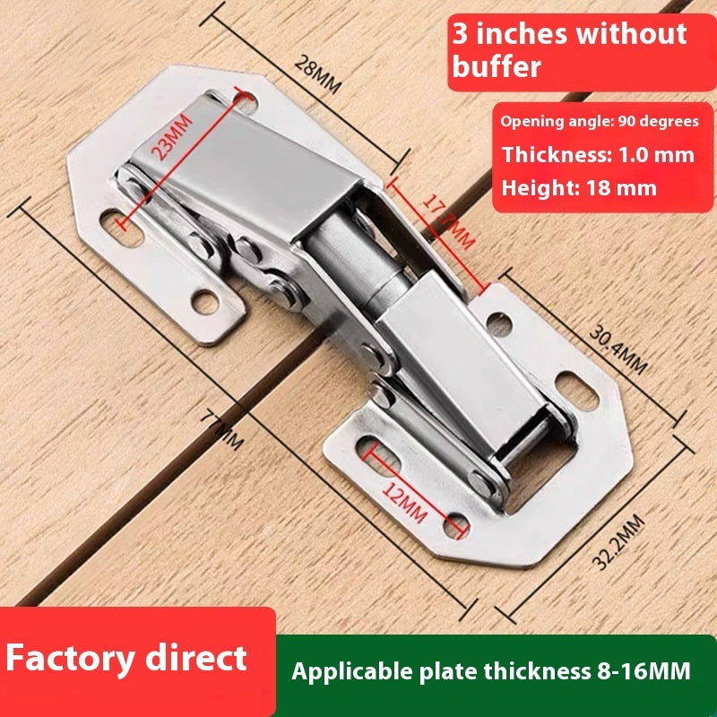 Slotting-free Stainless Steel Thickened Frog Hinge Mute Home Universal Cabinet Door Spring Buffer - HAUSSLYON