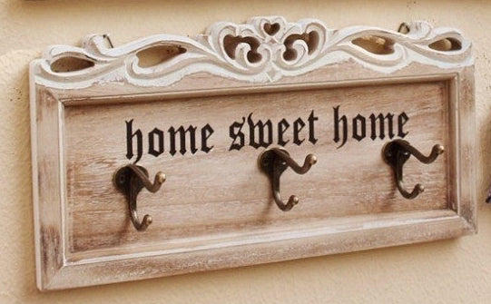 American And European Style Country Creative Retro Nostalgic Carved Wooden Wall Wall Hanging Decorative Hook - HAUSSLYON