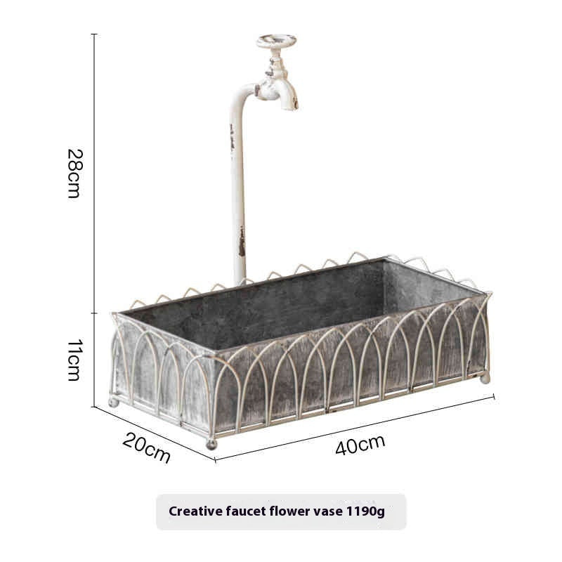 Faucet Retro Distressed Creative Metal Pots - HAUSSLYON