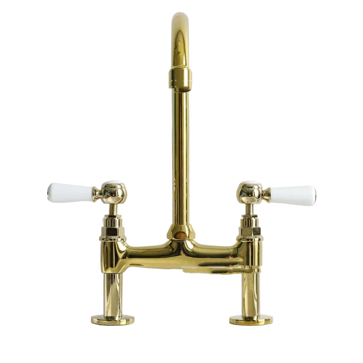 Robinet de cuisine VidaXL Florence en métal avec levier, vue de face sur le robinet installé.