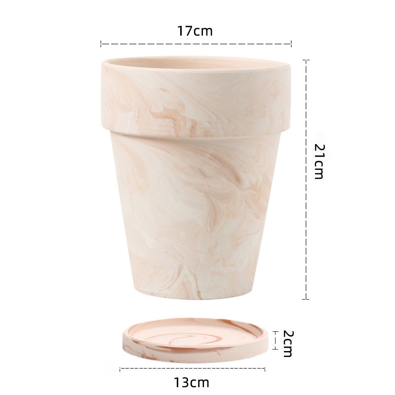 Gradient Macchiato Red And White Pottery Natural Pot Vegetarian Burning Breathable And Absorbent Large Type Green Plants Meaty - HAUSSLYON