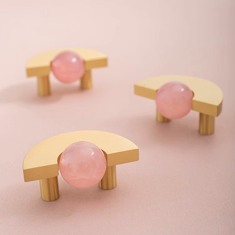 Natural Crystal Furniture Drawer Circular Small Handle - HAUSSLYON