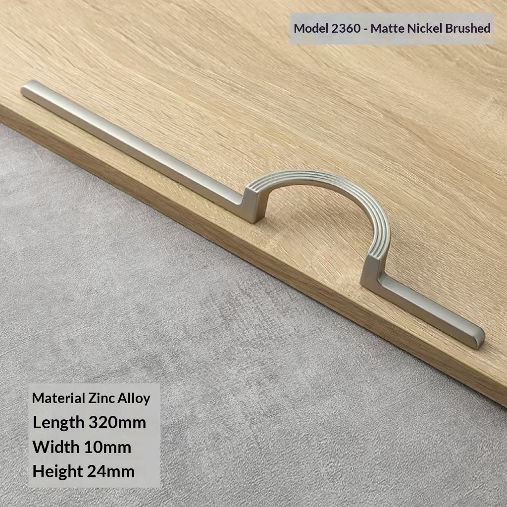 Half Round Cabinet Hardware For Wardrobes And Drawers Solid Door Handle For Furniture - HAUSSLYON