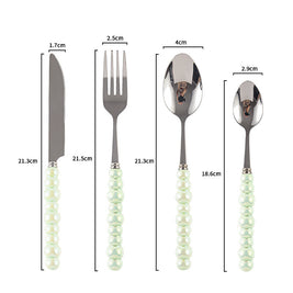 Couverts VidaXL Athenes en acier inoxydable, ensemble de couverts élégants avec fourchettes, couteaux et cuillères pour repas.