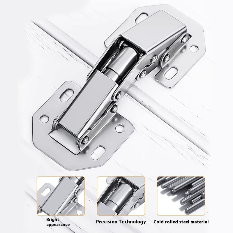 Slotting-free Stainless Steel Thickened Frog Hinge Mute Home Universal Cabinet Door Spring Buffer - HAUSSLYON