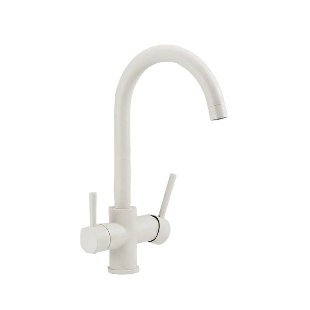 Robinet de cuisine RENFAN Laval en image, montrant le design moderne et la finition en acier inoxydable.