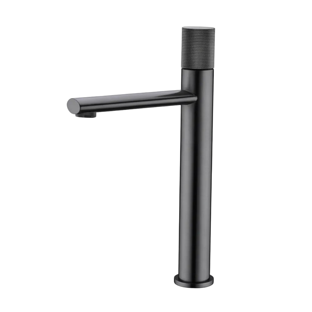 Robinet de salle de bain VidaXL Harlem, robinet mélangeur chromé avec poignée élégante, installé dans une salle de bain moderne.