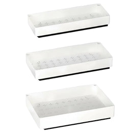 Étagère coulissante rétractable sans perçage pour armoire, marque HAUSSLYON, en métal blanc, installée dans une armoire moderne.