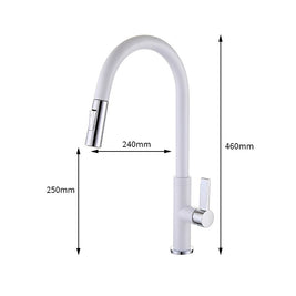 Robinet de cuisine VidaXL Sherbrooke avec poignée en acier inoxydable et bec tournant, installation moderne pour évier.