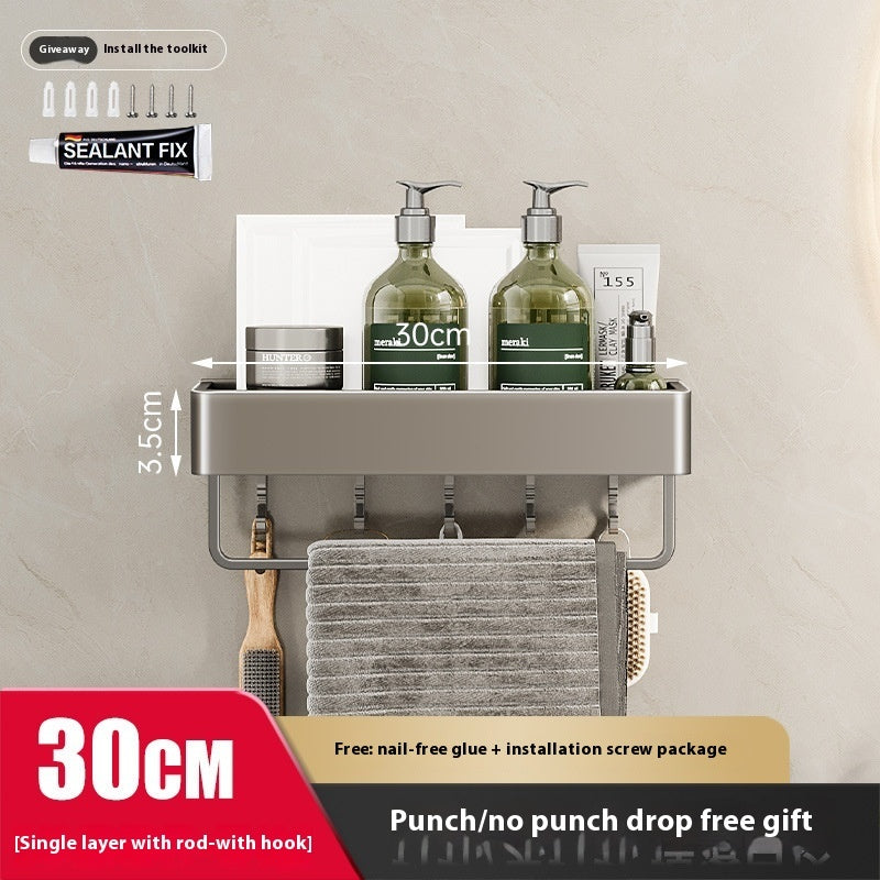 Punch-free Bathroom Storage Rack Bathroom Wall-mounted Storage Rack - HAUSSLYON