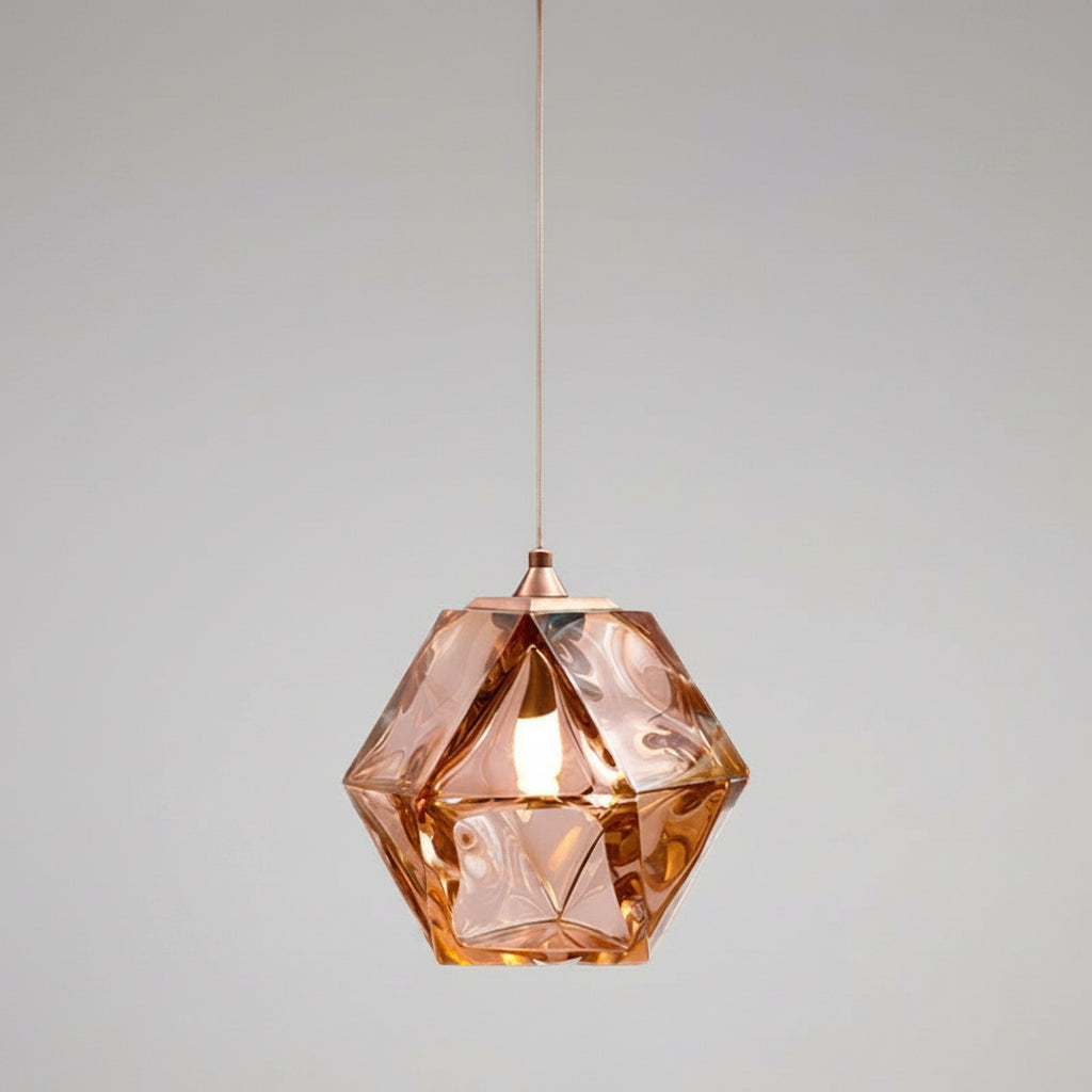 Lustre VidaXL Miramare avec abat-jour suspendu en verre et métal, design élégant pour décoration intérieure moderne.