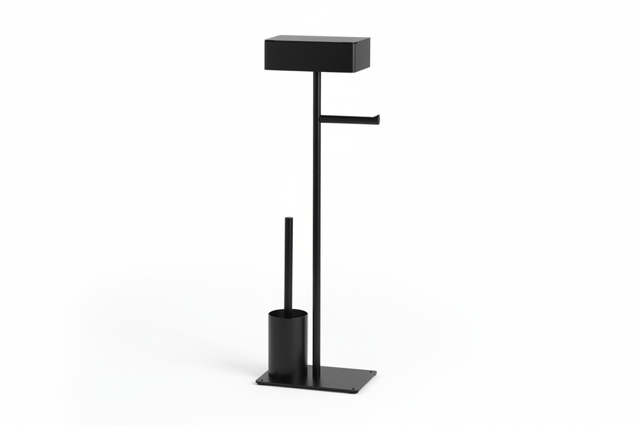 Support porte-papier toilette Braga de VidaXL en acier, avec porte rouleau de papier hygiénique et design moderne.