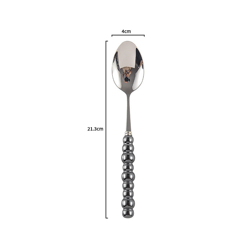 Couverts Athenes VidaXL en acier inoxydable avec manche élégant pour dîner formel, vue de l'ensemble des couverts.