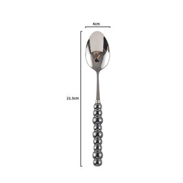 Couverts Athenes VidaXL en acier inoxydable avec manche élégant pour dîner formel, vue de l'ensemble des couverts.