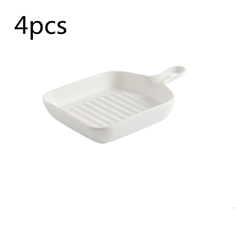 Assiettes VidaXL Koki en céramique, design moderne, couleur blanche, lot de vaisselle pour repas élégants.