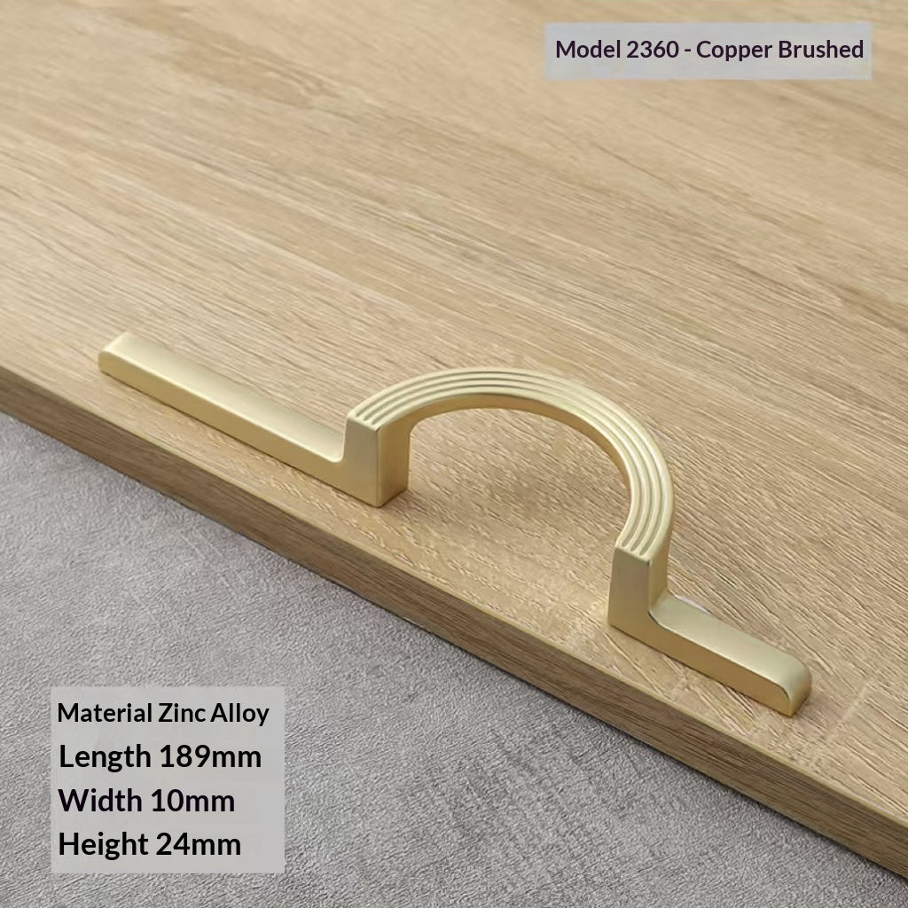 Half Round Cabinet Hardware For Wardrobes And Drawers Solid Door Handle For Furniture - HAUSSLYON