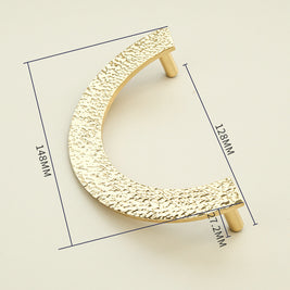 Hammered Finish Semi-Circular Brass Cabinet Door Handle Kitchen Drawer Pull - HAUSSLYON