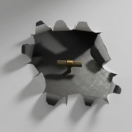 Bouton d'armoire RENFAN Rillieux, finition simple, en métal, montrant la face avec la poignée ronde et le mécanisme de fixation
