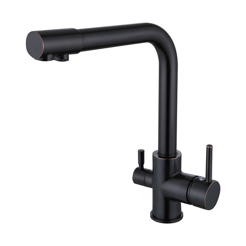 Robinet de cuisine VidaXL Chandler II en acier inoxydable, avec poignée et bec haut pour évier moderne.