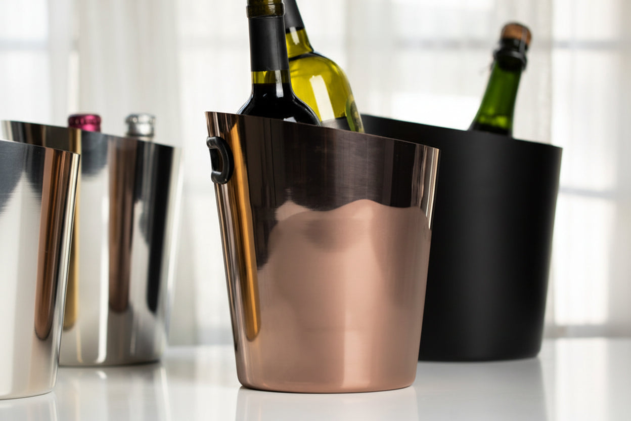 Inclined Stainless Steel Ice Bucket Ice Bucket Household Beer Bucket - HAUSSLYON