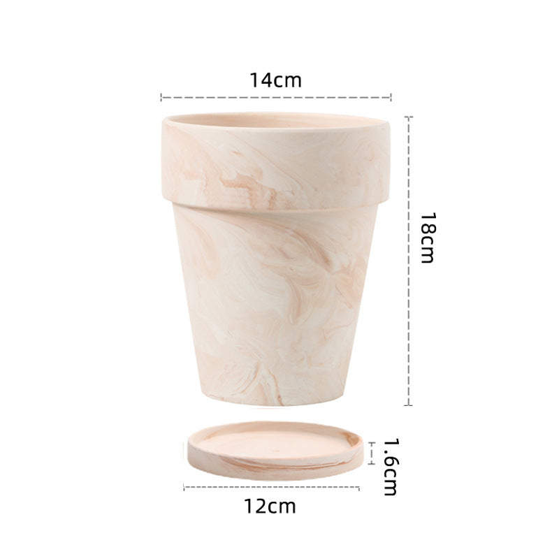 Gradient Macchiato Red And White Pottery Natural Pot Vegetarian Burning Breathable And Absorbent Large Type Green Plants Meaty - HAUSSLYON