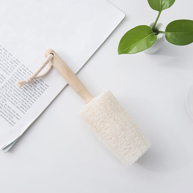 Natural Loofah Bottle Cup Brush Wooden Handle - HAUSSLYON