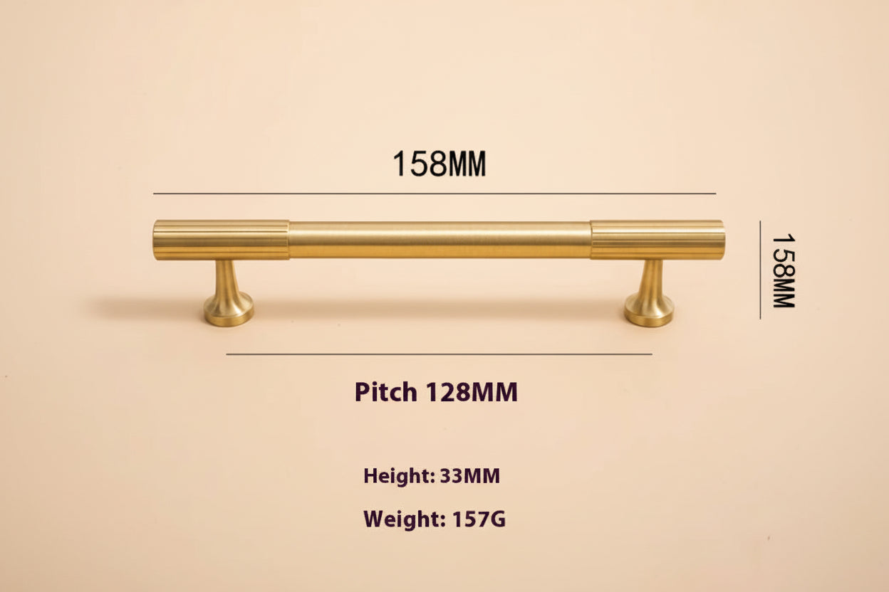 Pure Copper Gold Round Installation Long Handle - HAUSSLYON