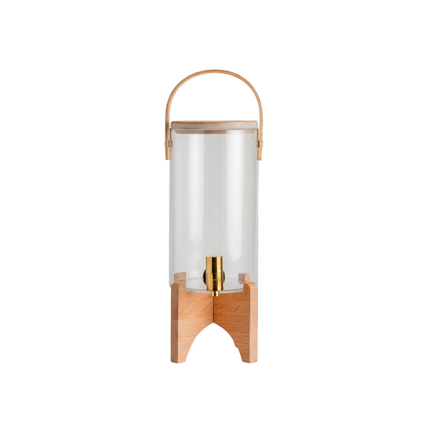 Distributeur de boisson en bois wenge de la marque PREMIUM GOODS, avec compartiments pour servir des boissons.