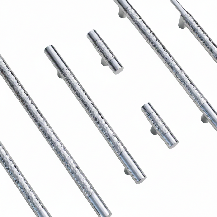 Poignées et boutons Faria Chrome de VidaXL, finition chromée brillante pour meubles et décor intérieur.