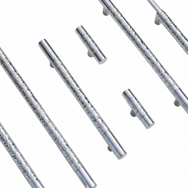 Poignées et boutons Faria Chrome de VidaXL, finition chromée brillante pour meubles et décor intérieur.