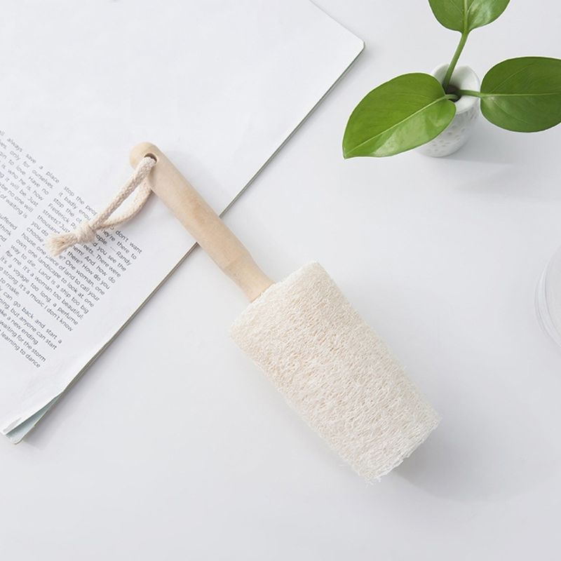 Natural Loofah Bottle Cup Brush Wooden Handle - HAUSSLYON