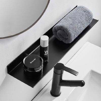 Black non-perforated bathroom shelf - HAUSSLYON