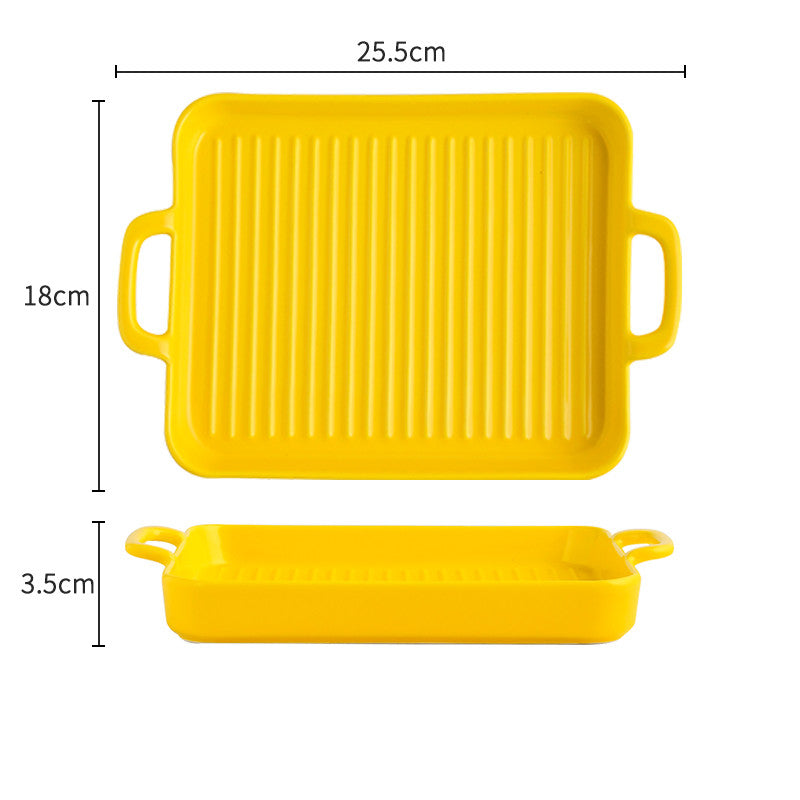 Plat à rôtir VidaXL Koki en fonte avec rebord, idéal pour la cuisson au four et la présentation de plats chauds