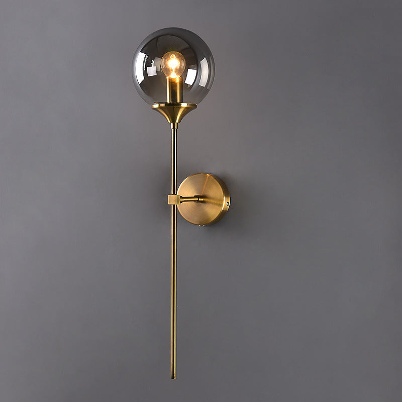 Simple Glass Wall Lamp Creative Bedroom Bedside Lamp - HAUSSLYON