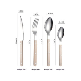 Quatre couverts Hauslyon Bamenda en acier inoxydable, design élégant et moderne pour la cuisine et la table.