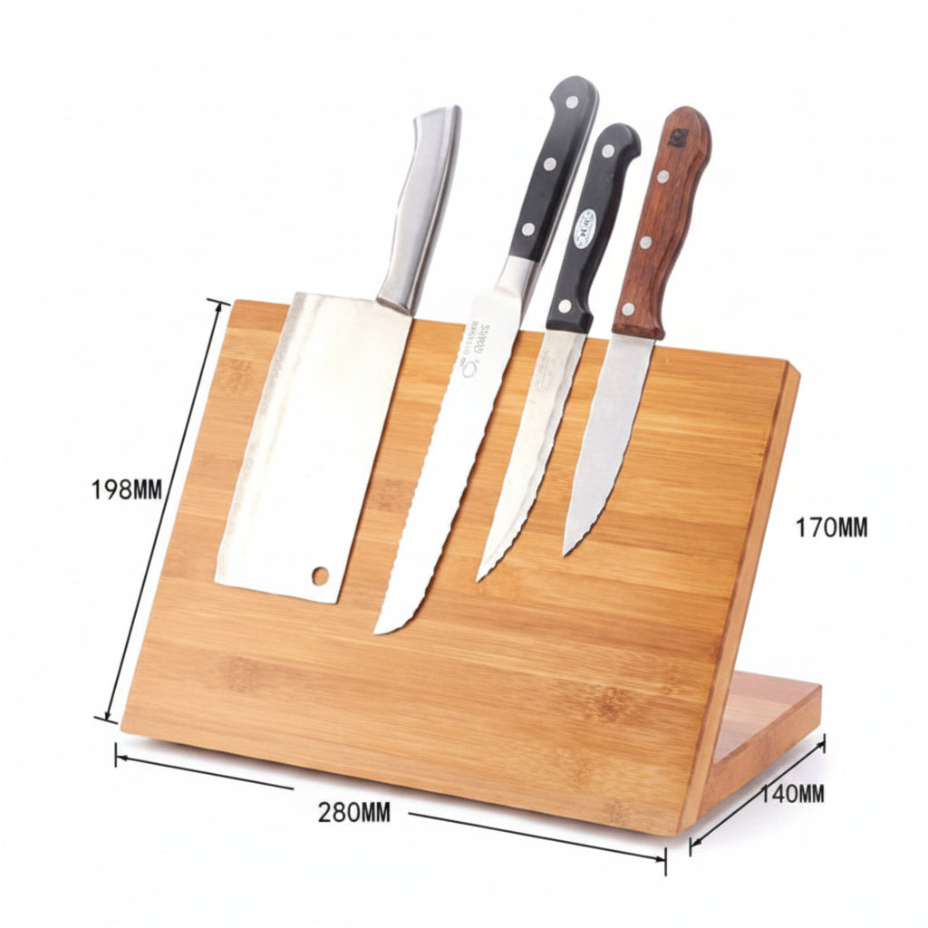 Support magnétique pour couteaux Hauslyon Bibey, porte couteaux en métal avec aimants puissants pour rangement pratique.