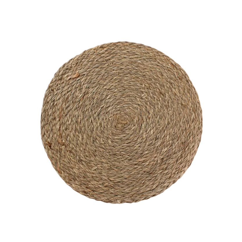 Japanese-Style Natural Aquatic Corn Husk Hand-Woven Placemats, Potholders, Round Western Food Coasters, Household Supplies - HAUSSLYON