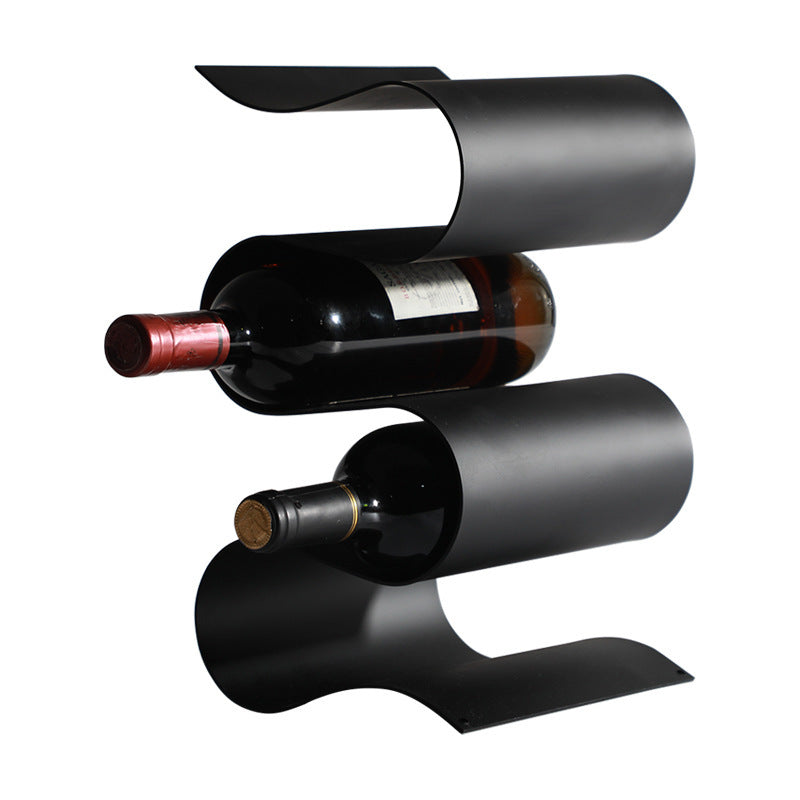 Wine Rack Storage Decoration Decoration Soft Decoration Model Room Bar Counter Wrought Iron Wine Rack Decoration - HAUSSLYON