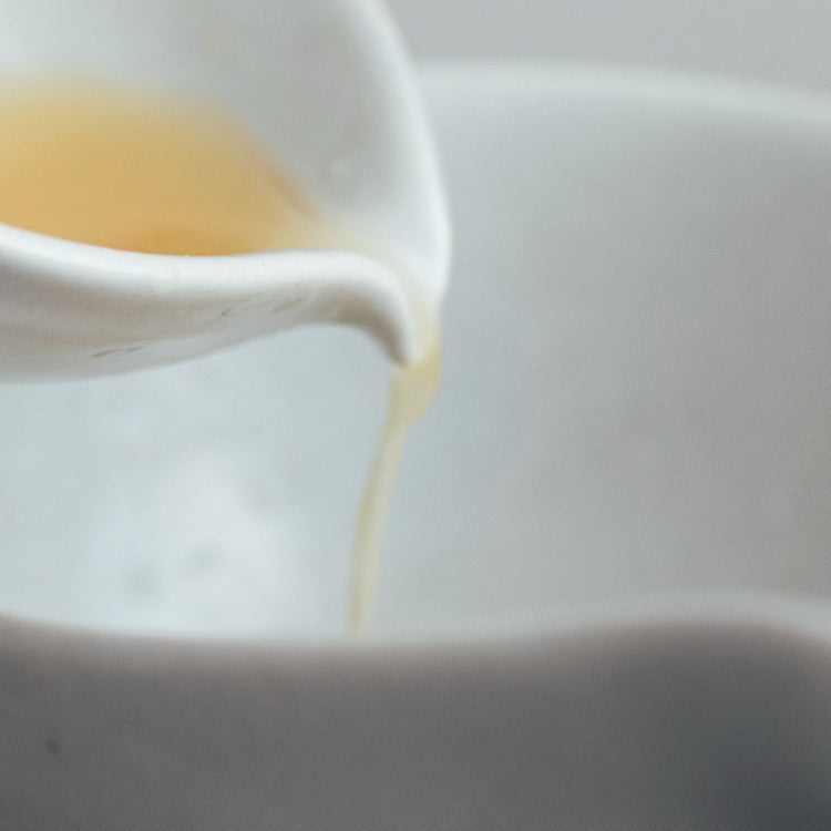 Juice d'agrumes dans un bol presse-agrumes RENFAN en plastique blanc, prêt à extraire le jus des fruits.