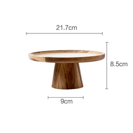 Plateau à gâteau en bois VidaXL, design élégant, surface lisse, idéal pour présenter desserts et pâtisseries.