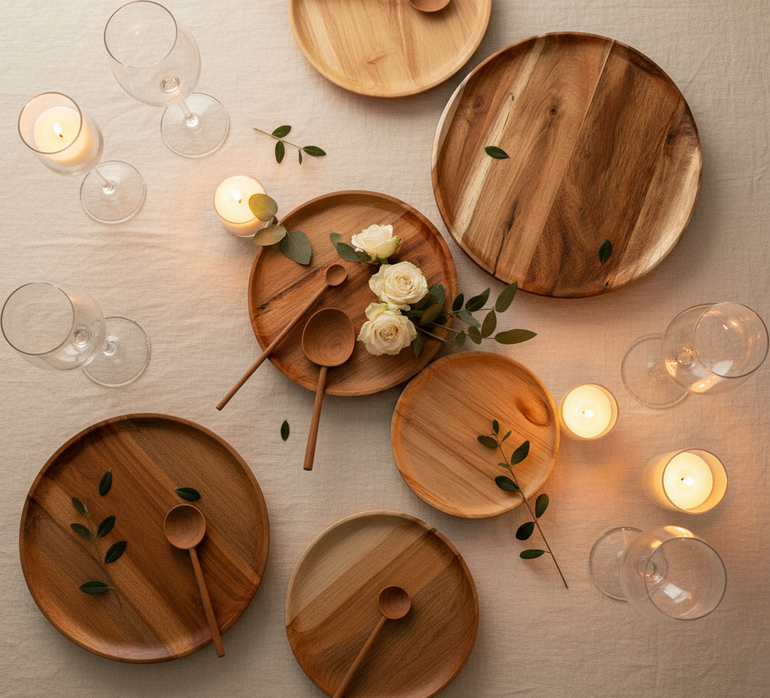 Assiettes VidaXL Dakar en céramique, design moderne avec motifs géométriques, collection d'ustensiles de vaisselle.