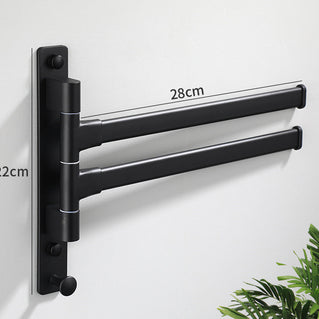 Porte-serviettes sans perforation Hausslyon LANORAIE, design moderne en métal, fixé sans vis pour salle de bain élégante.