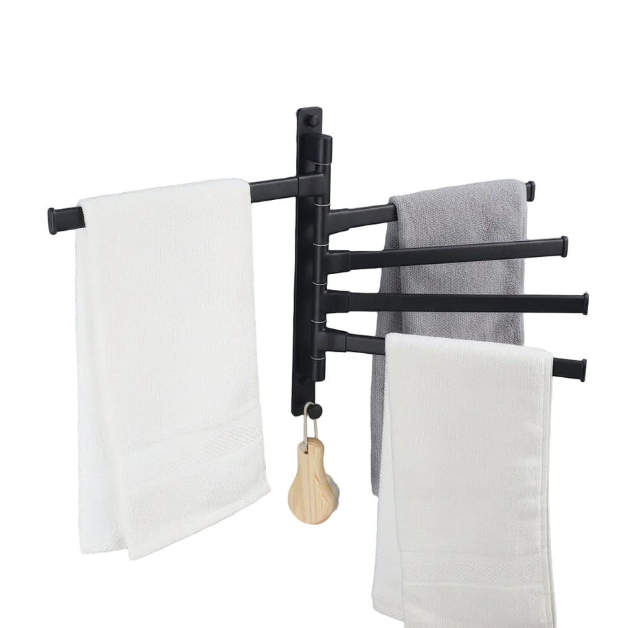 Porte-serviettes sans perforation Hausslyon Lanoraie, design moderne en métal pour salle de bain, fixé sans trous.