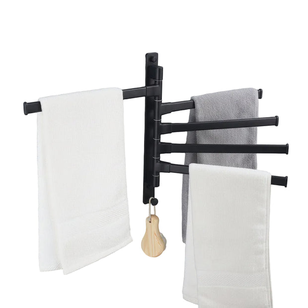 Porte-serviettes sans perforation Hausslyon Lanoraie, design moderne en métal pour salle de bain, fixé sans trous.