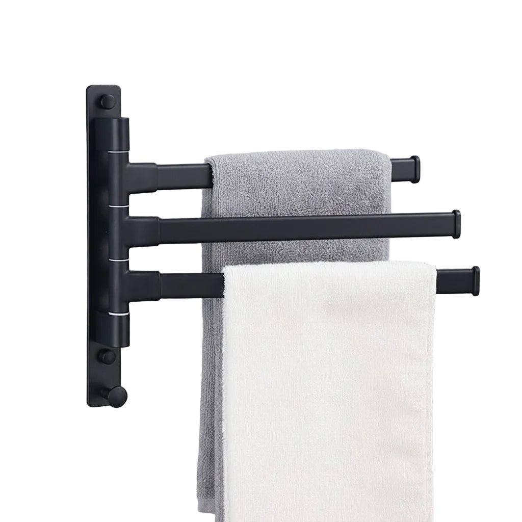 Porte-serviettes sans perforation Hausslyon en acier inoxydable, fixation murale pratique pour salle de bain.