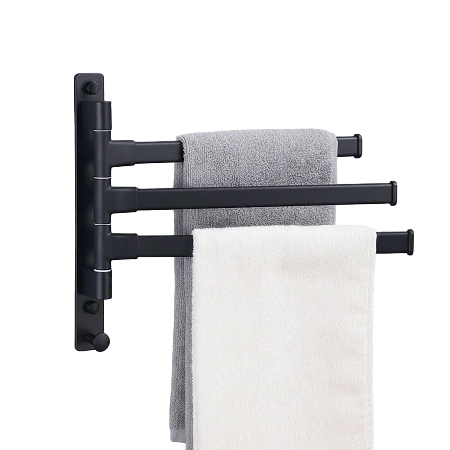 Porte-serviettes sans perforation Hausslyon en acier inoxydable, fixation murale pratique pour salle de bain.