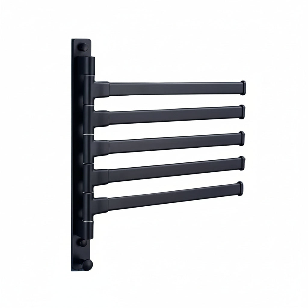 Porte-serviettes sans perforation Hausslyon Lanoraie en métal, conçu pour un rangement pratique et élégant dans la salle de bain