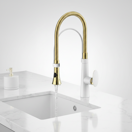 Robinet de cuisine VidaXL en acier inoxydable avec poignée et bec tournant, installation simple, design moderne.