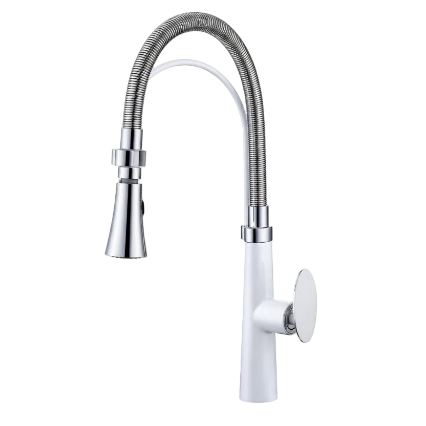 Robinet de cuisine VidaXL en acier inoxydable avec levier pour lavabo et plomberie moderne.