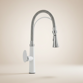 Robinet de cuisine VidaXL en métal avec levier, installation simple et design moderne, vue de face.
